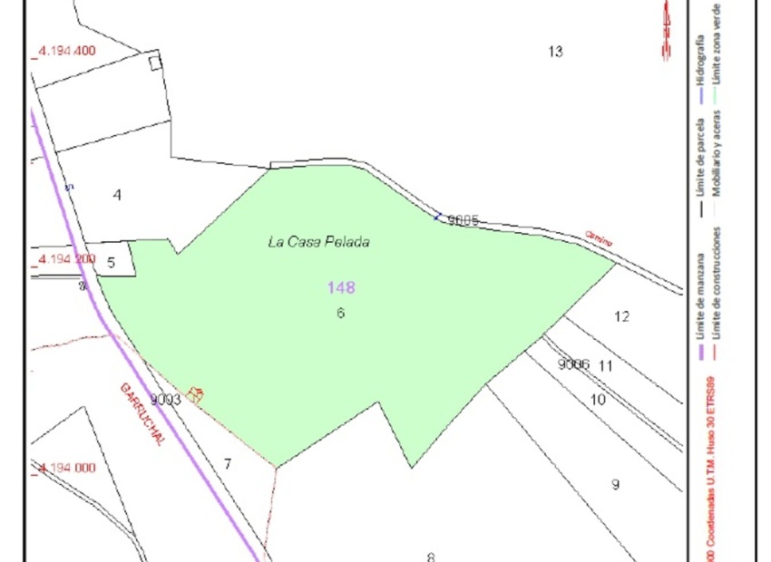 Aerial view showing full 83,334m² plot