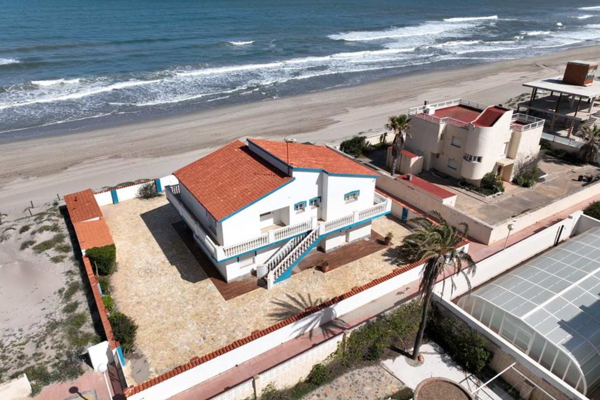 Direct beach access from property