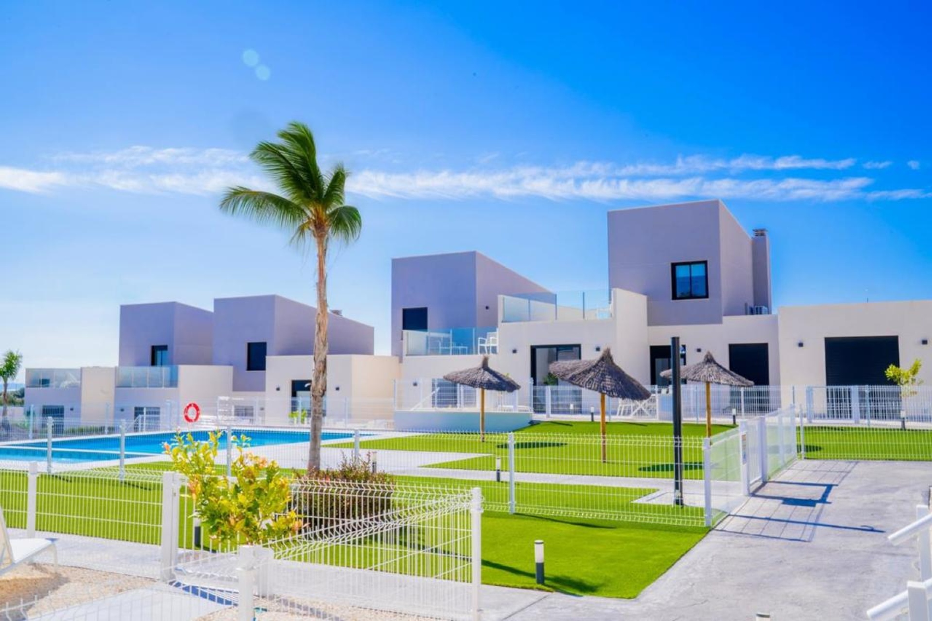 Exterior of modern townhouses