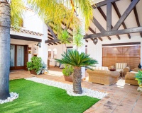 Interior living area with wooden beams