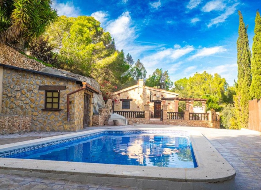 Pool and pergola terrace countryside home Murcia