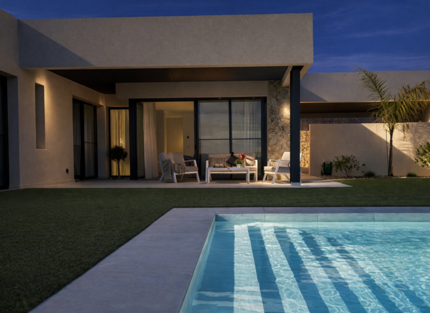 terraza cubierta villa moderna Murcia